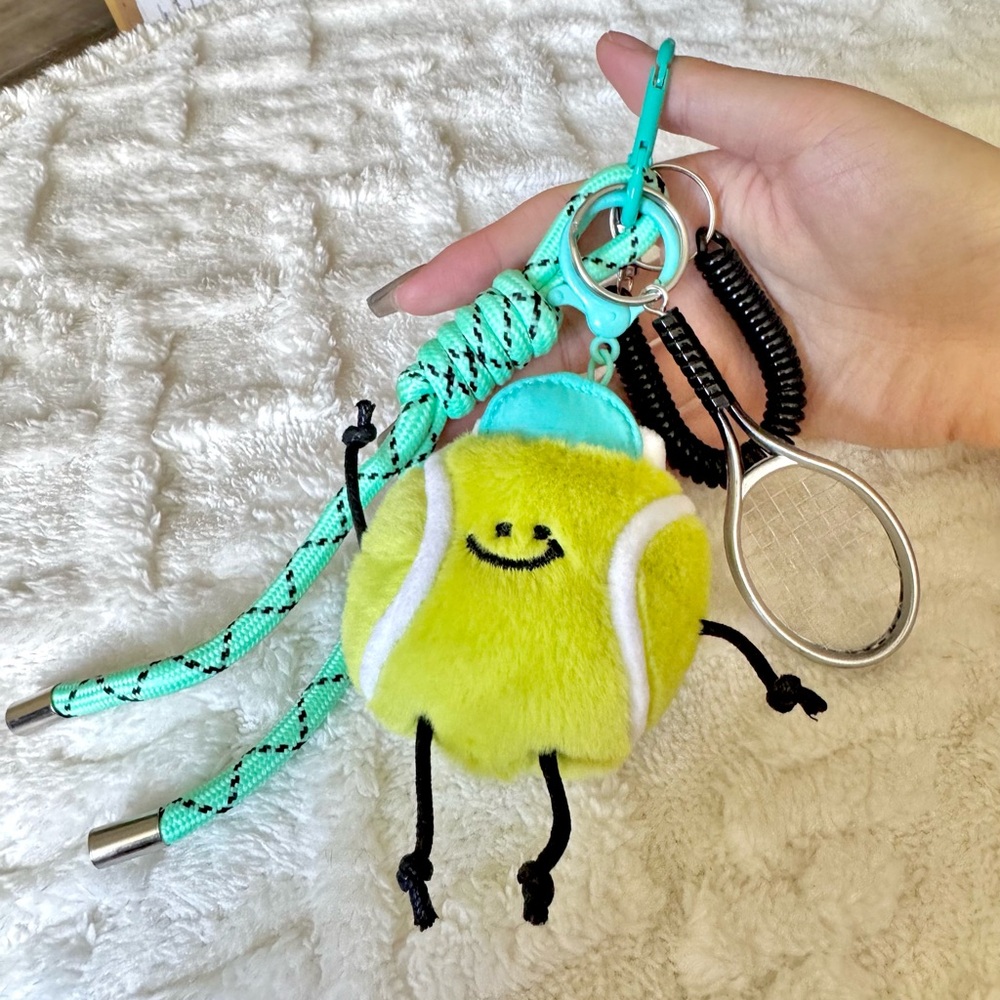 DIY Playful Keychain - Cute Tennis Ball & Mint Accent Color